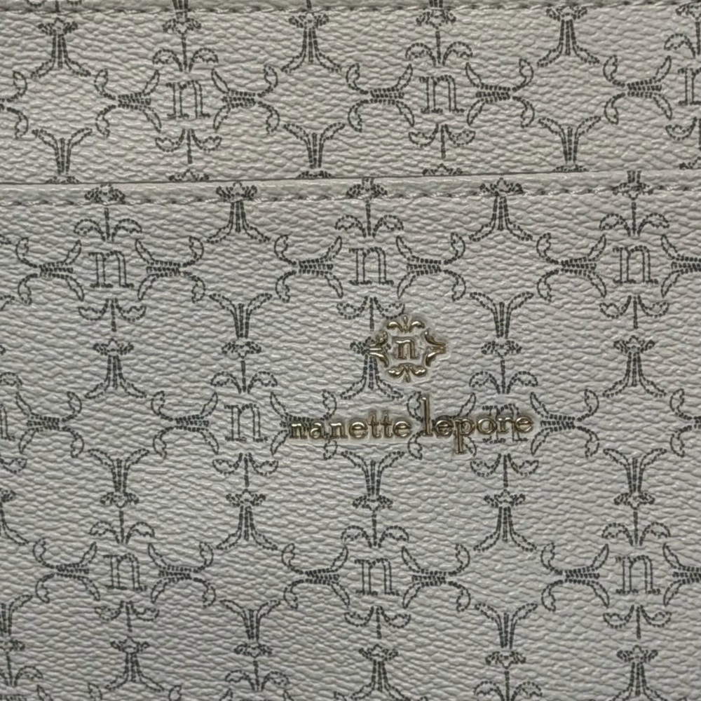 Nanette Lepore Cream and Gray Patterned Crossbody Bag